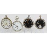 Four GSTP open face pocket watches. All AF