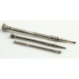 Two Victorian, silver propelling pencils, both hallmarked with the makers C&Fd & WV&S for 1895 &