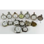 Assortment of gents pocket watches to include an Omega example, all non silver types. AF