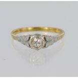 18ct yellow gold solitaire ring set with a single round brilliant cut diamond weighing approx. 0.