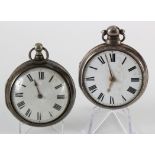 Two pair cased pocket watches hallmarked Birmingham 1797 or 1823 & London 1806. Both watches AF