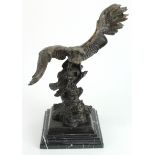 Bronze statuette depicting an Eagle. Signed to base "Mene" Heavy on a marble base