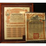 Share Certificates (3), Chinese Government 1913 Reorganisation Gold Loan Bond for 20 Pounds,