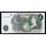 Fforde 1 Pound issued 1967, scarce REPLACEMENT note 'N13M' prefix only one away from LAST RUN,