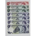 Cayman Islands (7), 1 Dollar (4) dated 1971 and 1974, prefixes A/2, A/3, A/5, A/6, these 4 all