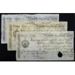 Margate Isle of Thanet Bank (3), 2 x 40 Day sight notes dated 1799, punched hole cancelled,