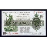 Warren Fisher 10 Shillings issued 1922, serial N/72 983469 (T30, Pick358) cleaned and pressed, VF