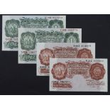 Beale (4), 10 Shillings (2) issued 1950, serial R35Z 045065 & T69Z 214675 (B266), 1 Pound issued