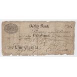 Dudley Bank 1 Guinea dated 1802, serial No. 501 for Self & Co., signed Edw. Hancox (Outing714a)