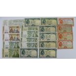 Ireland Republic (20), 10 Shillings Lady Lavery (4) dated 1964 - 1968, 1 Pound Lady Lavery (7) dated