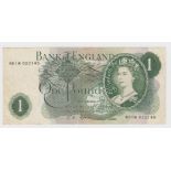 Fforde 1 Pound issued 1967, exceptionally rare FIRST RUN REPLACEMENT note 'N01M' prefix, scarcer