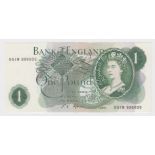 Fforde 1 Pound issued 1967, exceptionally rare FIRST RUN REPLACEMENT note 'N01M' prefix, scarcer