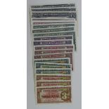 British Armed Forces 2nd Series (24), 3 x full sets of 2nd series notes from 3 Pence to 5 Pounds