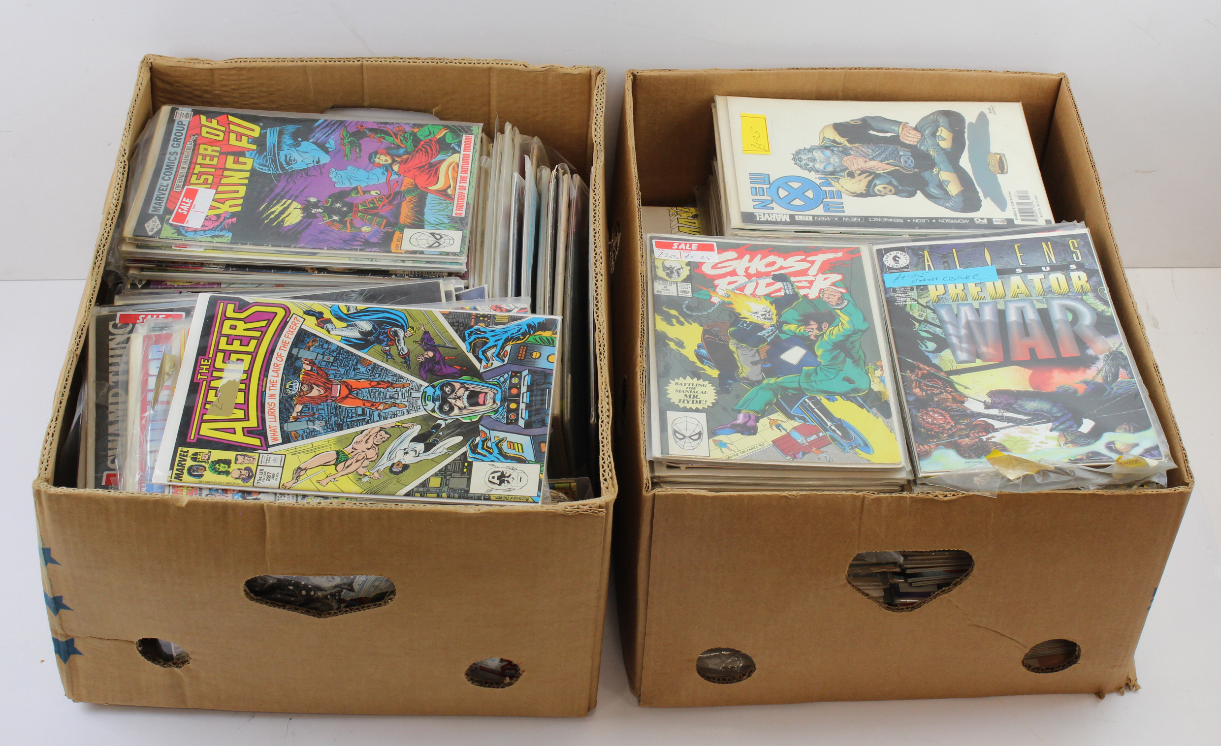 Marvel Comics. A large collection of over 300 mostly Marvel comics, mostly circa 1980s - 1990s,