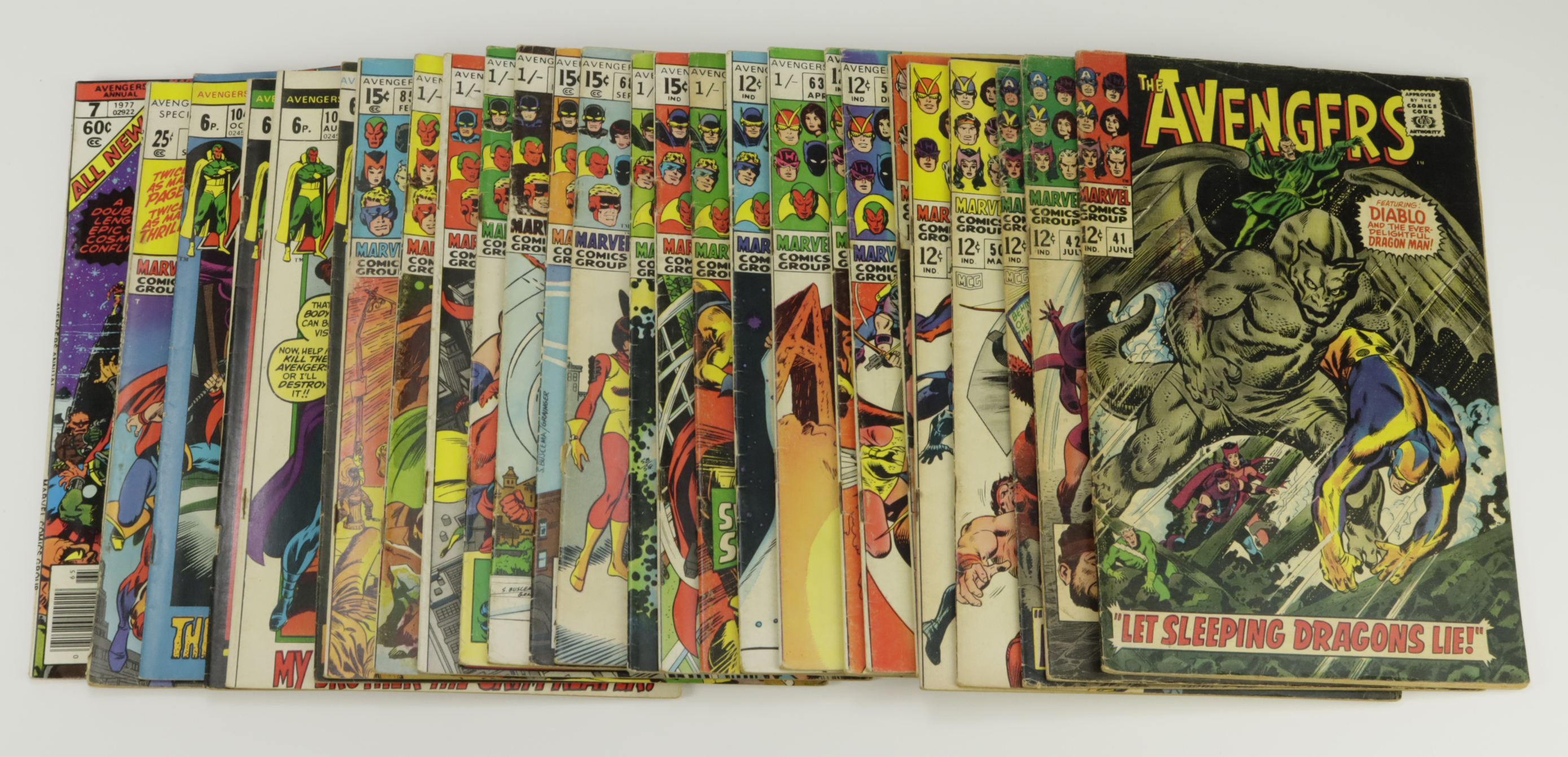 Avengers. A collection of twenty-four Avengers comics, published Marvel, circa 1967-72, comprising