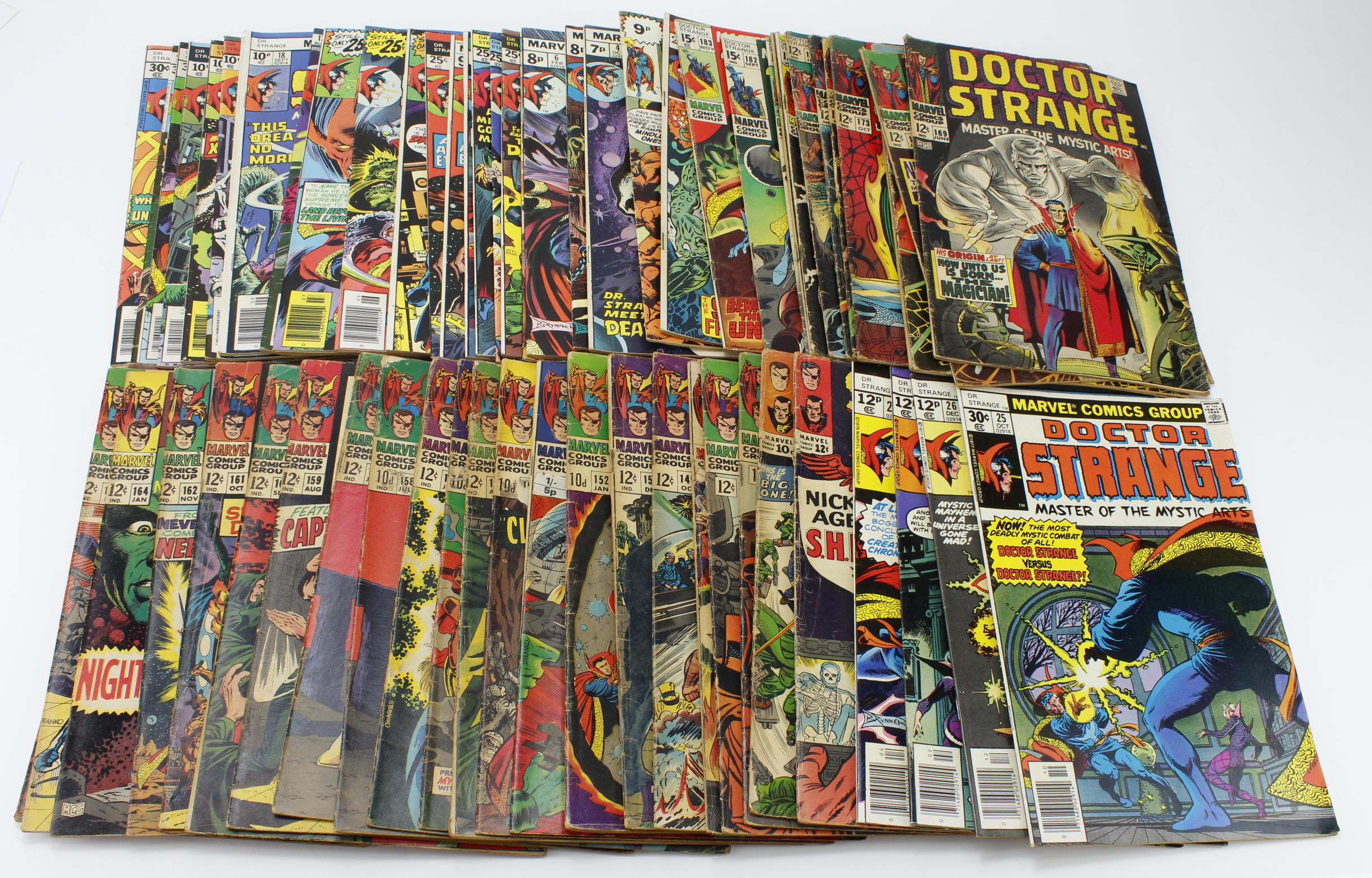 Comics. A collection of thirty-seven Strange Tales / Doctor Strange comics between nos. 135 & 183,