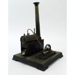 Bing (GBN) Stationary engine with funnel &burner, height 32.5cm, diameter 30cm approx.