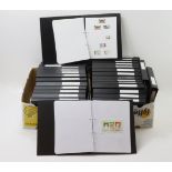 World: two banana boxes containing 30+ black folders, each with a one-country collection on home-