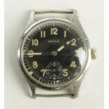 German "Bulla" Army Wrist Watch. Marked "D.U" on the reverse. Working when catalogued. Sold as seen