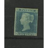 GB - 1841 2d blue (S-C) two good margins, mint with original gum but a bit patchy. Attractive stamp,