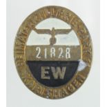 German factory workers badge no 21828.