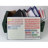 GB - banana box of mint & used stamps plus FDC's in several binders & stockbooks. Smaller number