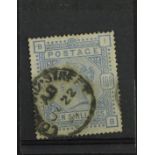 GB - 1883 10s pale ultramarine stamp, SG.183a, with Lombard Street CDS postmark. Cat £550