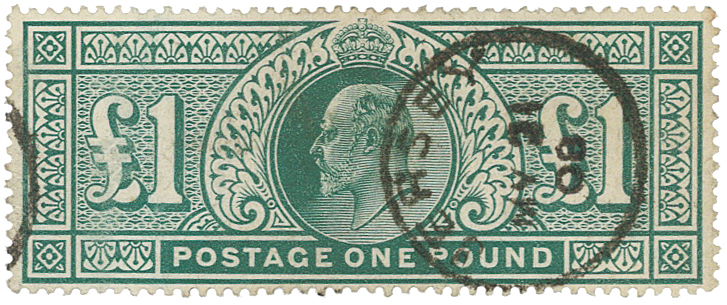 GB - KEDVII £1 dull blue-green fine used, SG266, cat £825