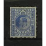 GB - KEDVII 10/- blue SG319 mounted mint, vertical crease but attractive stamp, cat £1100