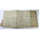 Map of England "Sketch of the Post Office Map February 1838" by James Basire. 725mm x 870mm, folded,