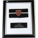 German framed veterans arm band with veterans D.S.B KYFFHAUSER NIEDERSACHSEN arm band.