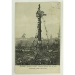 London postcard. Nelson's Column Trafalgar Square Oct 21st 1905 Centenary Battle of Trafalgar,