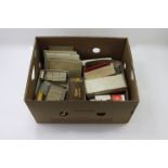 Crate containing large quantity of cards in tins boxes, etc, mixed condition, worth viewing   (Buyer