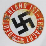 German Deutschland enamel plaque.
