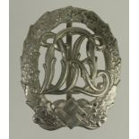 German 3rd Reich D.R.L Silver Grade Sports Badge Marked Werstein Jenna.