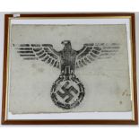 German framed Nazi eagle cut from sack ?