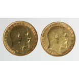 Half Sovereigns (2): 1904 GF scratch, and 1910 lightly cleaned VF