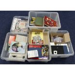 Six boxes of coin books & accessories. Heavy (no reserve)