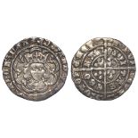 Edward IV silver halfgroat of York, mm Sun, S.2035, 1.34g, GF