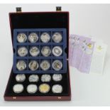 GB & Commonwealth Silver Proofs (24) Royal Mint Golden Jubilee Coin Collection 2002, aFDC cased with