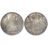 Spanish Mexico silver 8 Reales 1786 Mo FM, KM# 1-6.2a, aVF, scratch.
