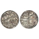 Anglo-Saxon silver penny of Aethelred II, Long Cross type, S.1151, 1.61g, Wulfsi on London, bright