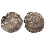 Charles I silver groat of Aberystwyth [1638-1642] mm. book, large bust, crown breaks inner circle,