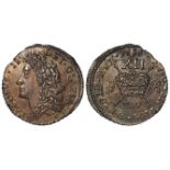 Ireland, James II Jacobite War "Gunmoney" large Shilling Mar 1689 (1st month of issue) EF trace