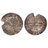 Anglo-Saxon silver penny of Harold I, Jewel Cross Type, BMC I, S.1163, obverse reads:- +HAROLDR[E]X: