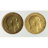 Half Sovereigns (2): 1903 VF (lightly laquered), and 1903S, Sydney Mint, Australia, no BP in