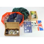 GB Mint set 1992 along with a stacker box of mixed GB & World coins