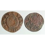 Venetian 17thC Colonial Copper (2): Armat and Morea Gazzetta nVF, and Crete (Candia) 2&1/2