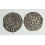 Edward I, silver pennies (2): Berwick-on-Tweed, obverse reads:- EDW R ANGL DNS HYB with Lombardic '