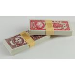 China, Hainan Bank (200), 2 Cents and 5 Cents uniface notes, a full bundle of 100 of each, Block